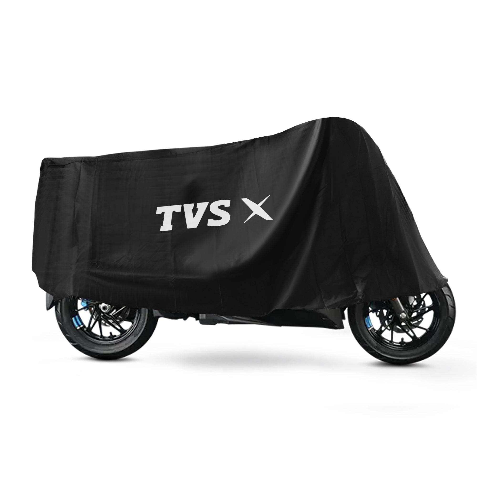 TVS X Vehicle Cover without Mirror Pocket | Rubberised Black | All-Weather Protection